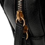 Shiny Caviar Quilted Chain Melody Backpack Black
