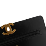 Lambskin Quilted Chanel 19 Wallet On Chain WOC Black