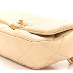 Goatskin Quilted 19 Waist Bag Light Beige