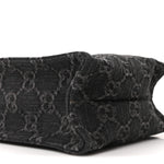 Denim GG Monogram Calfskin Mini Ophidia Tote Bag Black