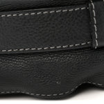 Grained Calfskin Medium Marcie Saddle Bag Black