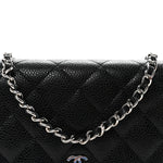 Caviar Quilted Wallet on Chain WOC Black