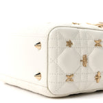 Lambskin Cannage Butterfly Studs Small Lady Dior White