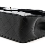 Lambskin Quilted Jumbo Double Flap Black
