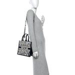 Calfskin Dioriviera Toile De Jouy Small Book Tote With Strap Blue Multicolor