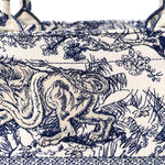 Canvas Embroidered Large Dioriviera Toile De Jouy Book Tote Blue