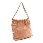 Shiny Calfskin Quilted Small Chanel 22 Beige