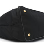 Tessuto Nylon Soft Calf Small Tote Black
