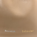 Calfskin Small Ruched Tote Beige Black