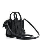 Shiny Crinkled Calfskin Mini The Tote Bag Black