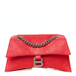 Arena Calfskin Small Crush Chain Bag Tomato Red