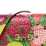 X KEN SCOTT New Shangai Calfskin Pomponica Print Horsebit 1955 Shoulder Bag  Multicolor Fuxia Pompon