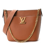 Calfskin Lock and Walk Bucket Cognac
