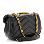 Lambskin Chevron Quilted Micro LouLou Black