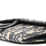 Oblique Saddle Chain Long Wallet Blue