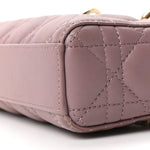 Lambskin Cannage Small Lady D-Joy Peony Pink