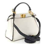Cuoio Romano Selleria Tri-color Mini Peekaboo Iconic Satchel White Indaco Saddler