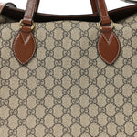 GG Supreme Monogram Linea A Foldover Tote Brown