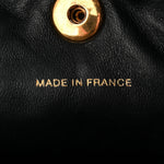 Lambskin Quilted Drawstring Backpack Black