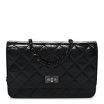 Glazed Aged Calfskin Reissue Wallet On Chain WOC So Black