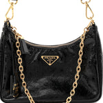 Patent Naplak Re-Edition 2005 Shoulder Bag With Charm Black