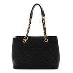 Caviar Quilted Grand Shopping Tote GST Black