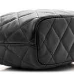 Caviar Quilted Hobo Clutch With Chain  Black