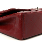 Caviar Quilted Maxi Double Flap Dark Red