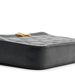 Calfskin Quilted Small Boy Clutch With Chain Black