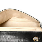 Lambskin Perforated Medium Single Flap Bag Black White