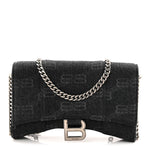 Denim BB Monogram Hourglass Chain Bag Black