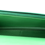 Shiny Goatskin Quilted Chanel 19 Wallet On Chain WOC Green