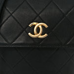 Calfskin Quilted Pearl Small About Pearls Hobo Bag Black