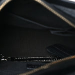 Patent Goatskin Quilted Small Gabrielle Hobo Black