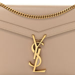 Grain De Poudre Monogram Cassandra Chain Wallet Dark Beige