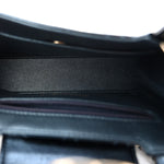 Metallic Aged Calfskin Quilted Nano Kelly Shopper Navy