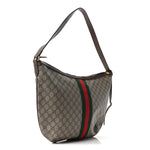 GG Supreme Monogram Web Ophidia Half Moon Hobo Brown