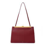 Patina Box Calfskin Medium Clasp Bag Scarlet