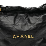 Shiny Calfskin Quilted Small Chanel 22 Black