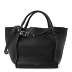 Supple Grained Calfskin Small Big Bag Black