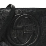 Pebbled Calfskin Small Soho Disco Bag Black