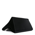 Drummed Calfskin Suede Double Zip Trapeze Black