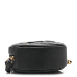 Caviar Quilted Round Filigree Crossbody Black