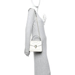 Calfskin Serpenti Forever Top Handle White