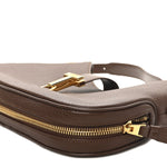 Pebbled Calfskin Monarch Hobo Bag Saddle Brown