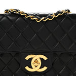 Lambskin Quilted XL Jumbo Single Flap Black