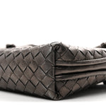 Metallic Nappa Intrecciato Nodini Crossbody Messenger Dark Grey