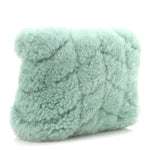 Shearling Quilted Monogram Loulou Puffer Pouch Clutch Iced Mint