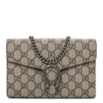 GG Supreme Monogram Mini Dionysus Chain Wallet Beige Taupe