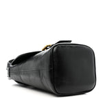 Shiny Calfskin Camera Crossbody Black